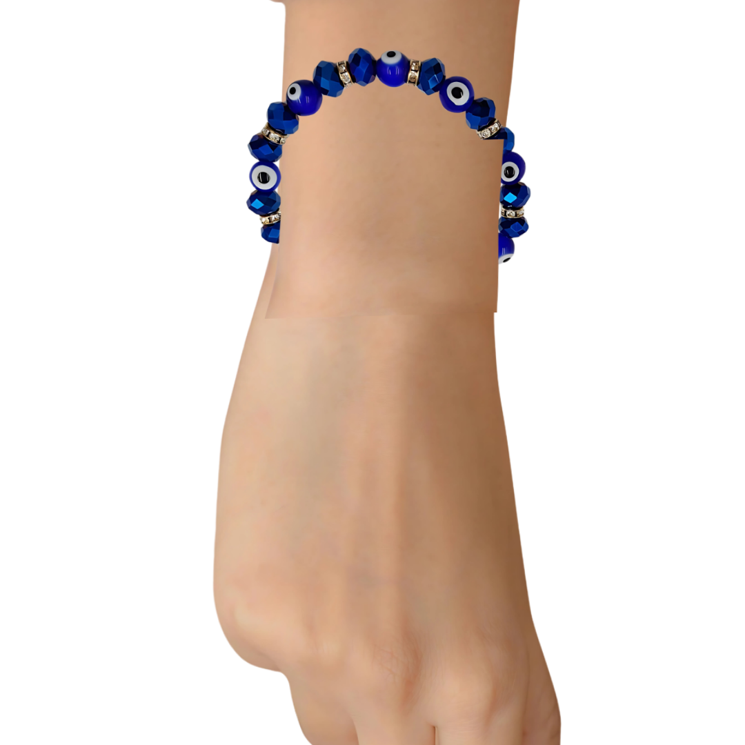 Glass Beaded Evil Eye Bracelet