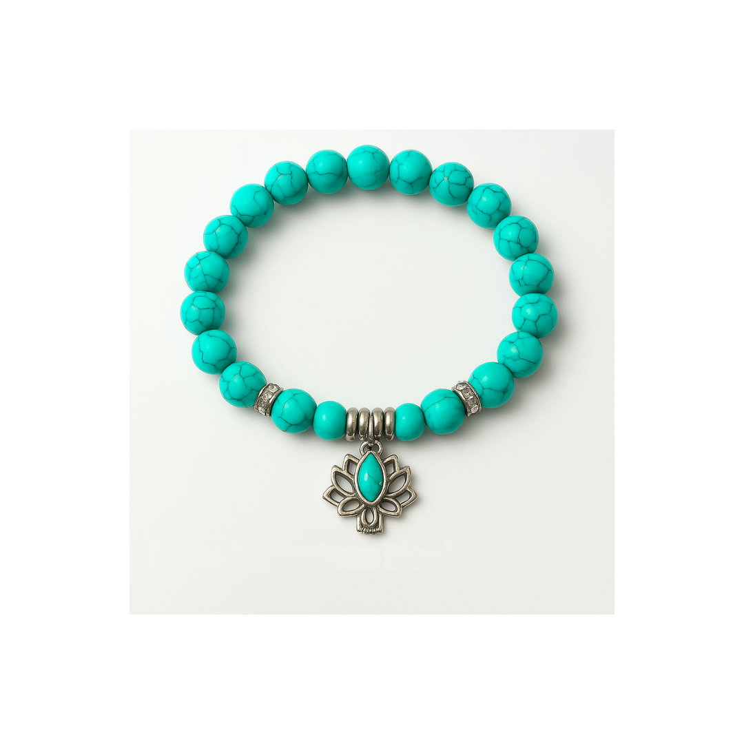 Lotus Glow Turquoise Bracelet
