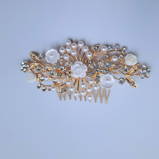 Crystal Blossom Hair Comb