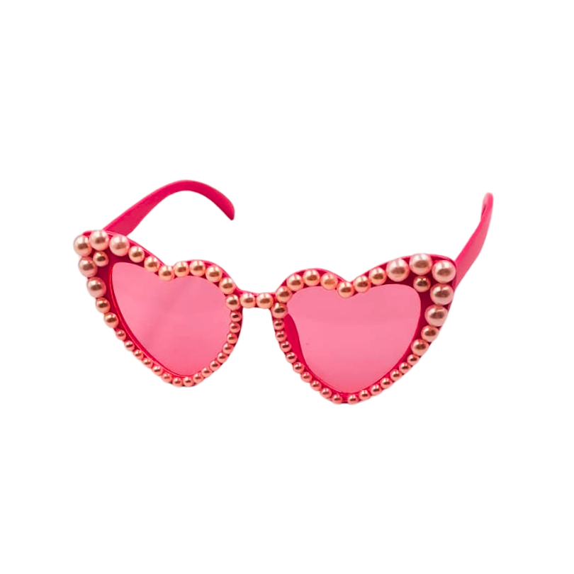 Pink Pearly Heart Sunglasses