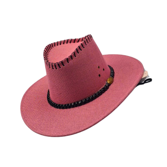 Pink Linen Cowboy Hat