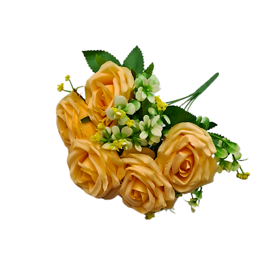 5 Bud Apricot Rose Bouquet