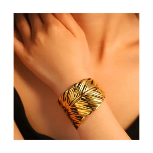 Gold Leaf Cuff Bracelet