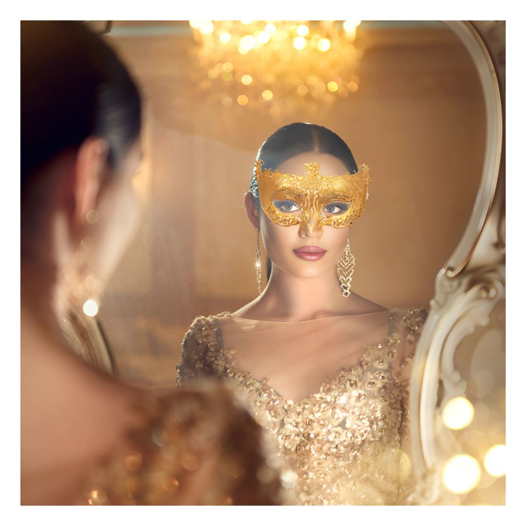 Gold Venetian Filigree Mask