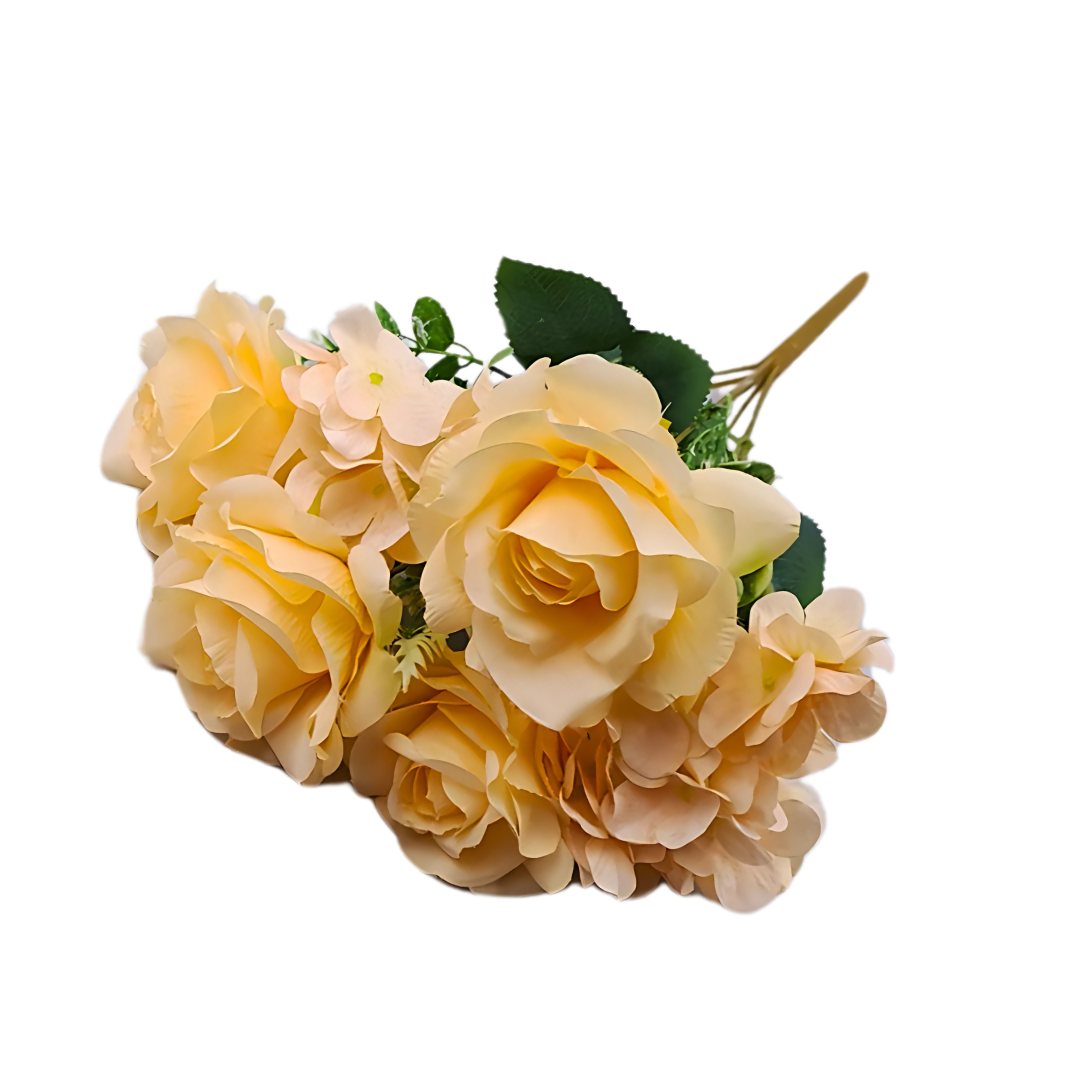 7 Bud Silk Hydrangea Rose Bouquet
