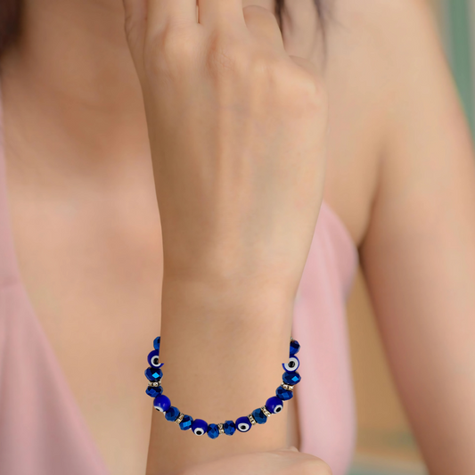 Glass Beaded Evil Eye Bracelet