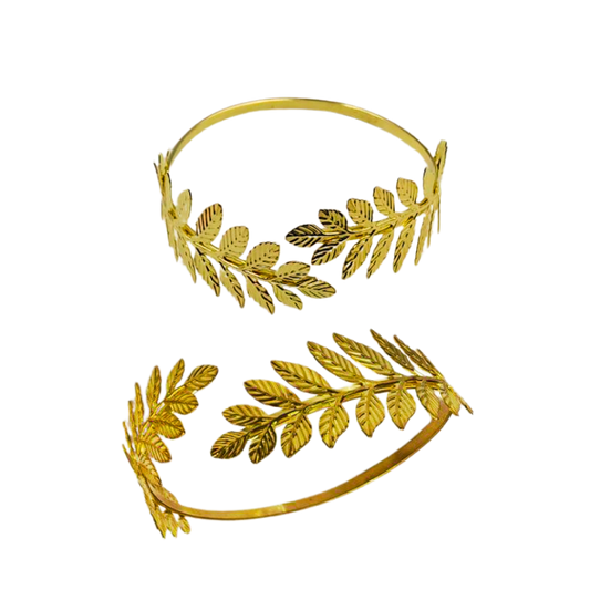 Gold Laurel Arm Bracelet