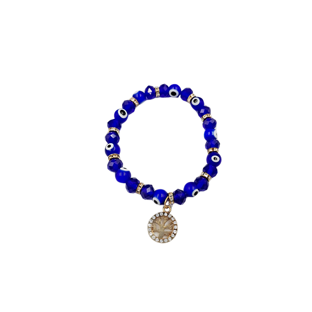 Evil Eye Tree Charm Bracelet
