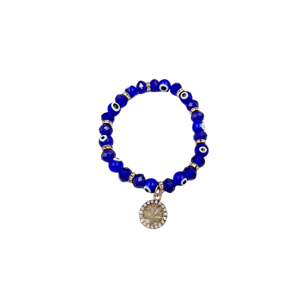 Evil Eye Tree Charm Bracelet