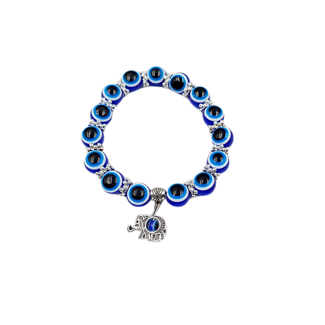 Evil Eye Elephant Charm Bracelet