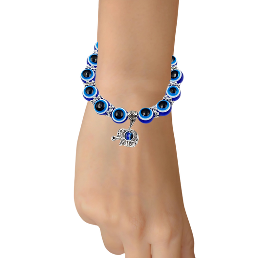 Evil Eye Elephant Charm Bracelet