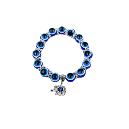 Evil Eye Elephant Charm Bracelet