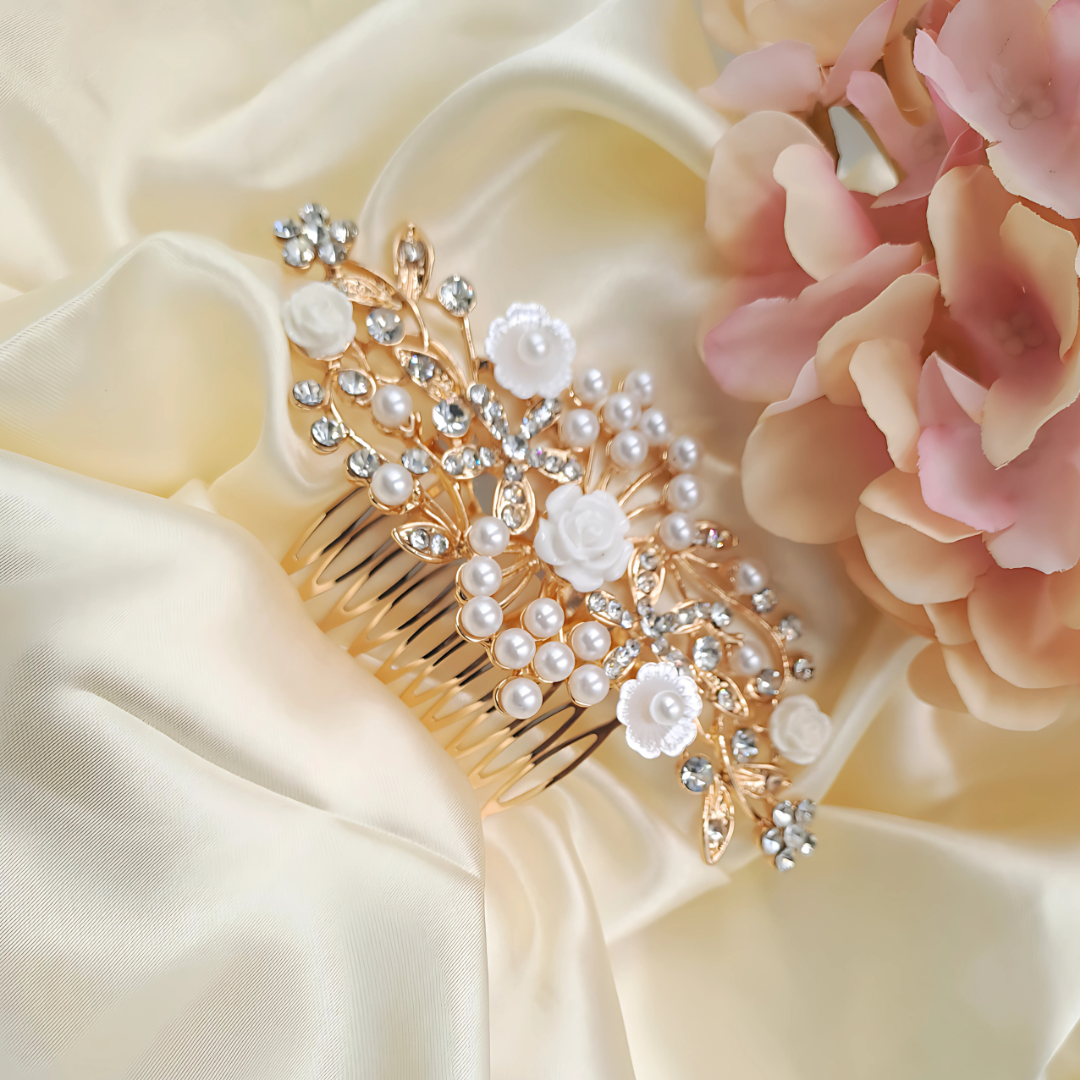 Crystal Blossom Hair Comb