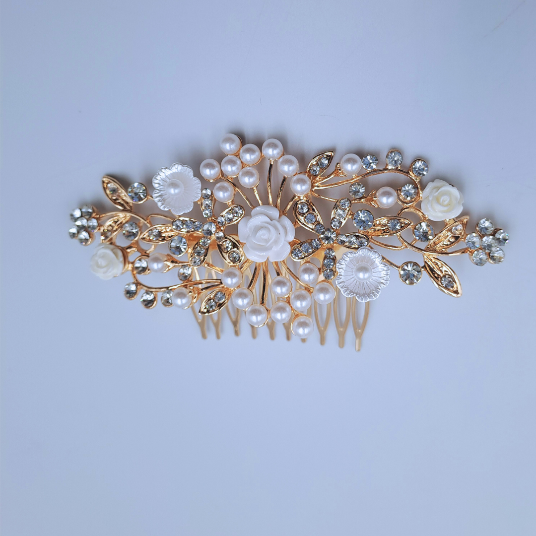 Crystal Blossom Hair Comb