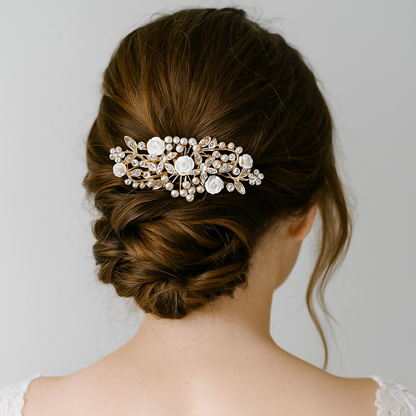 Crystal Blossom Hair Comb