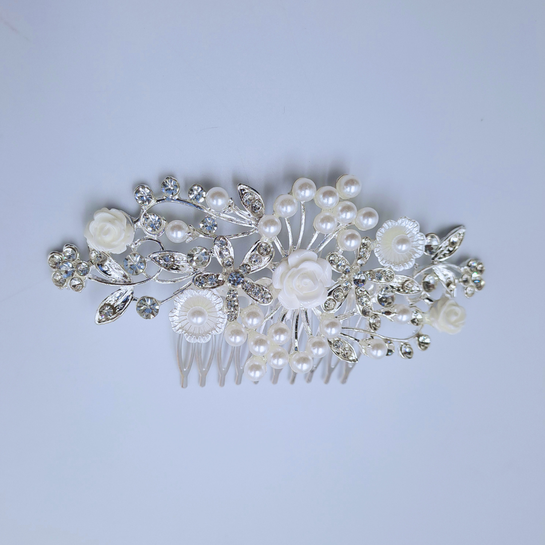 Crystal Blossom Hair Comb