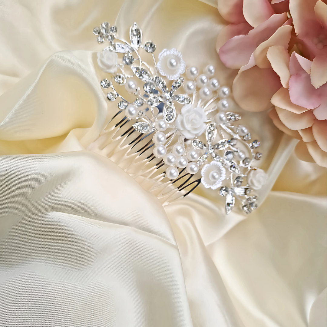 Crystal Blossom Hair Comb