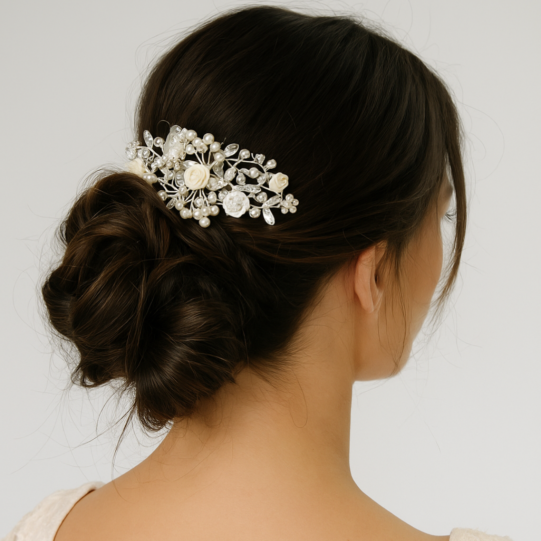 Crystal Blossom Hair Comb