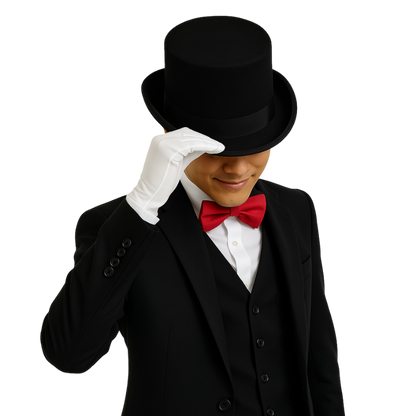 Black Satin Top Hat
