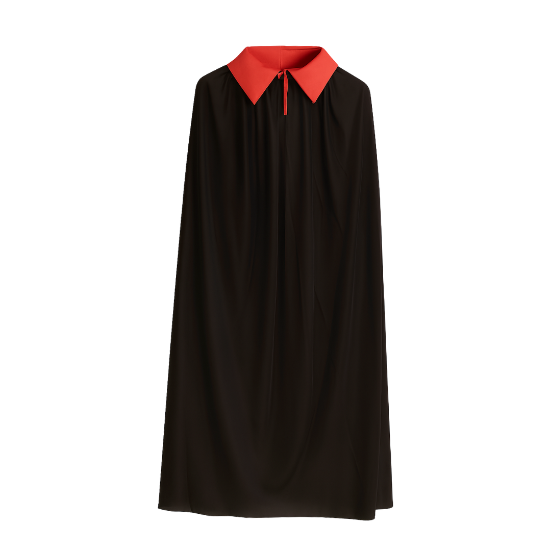 1.2m Vampire Cape with Striking Red Collar