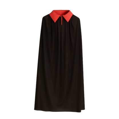 1.2m Vampire Cape with Striking Red Collar