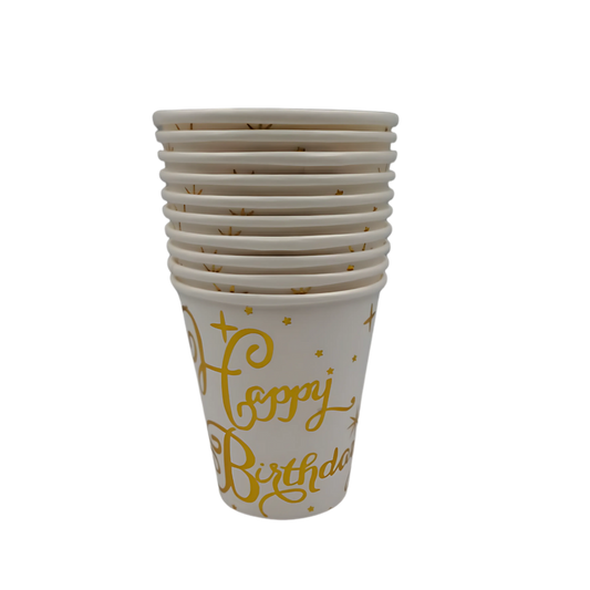Happy Birthday Paper Cups 10pcs
