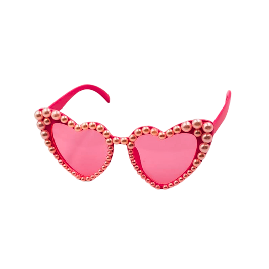 Pink Pearly Heart Sunglasses