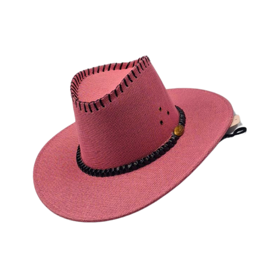 Pink Linen Cowboy Hat