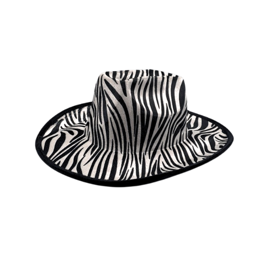 Zebra Print Cowboy Hat 36 CM