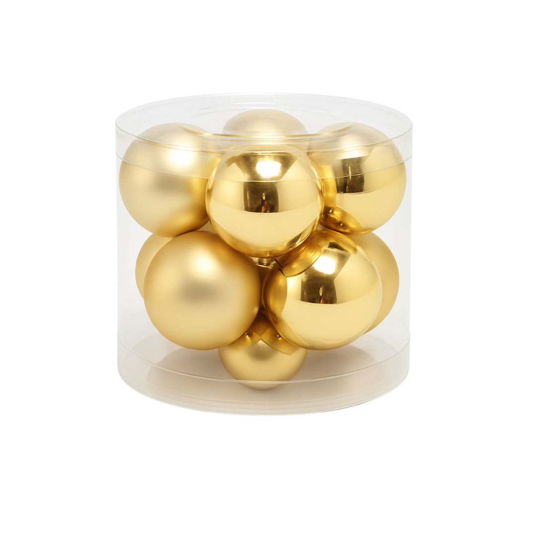 7cm Mixed Matte & Shiny Christmas Baubles – 8 Per Pack