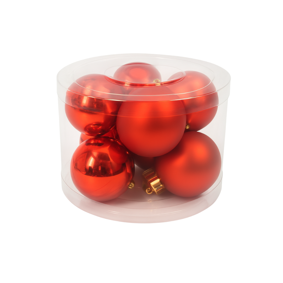 7cm Mixed Matte & Shiny Christmas Baubles – 8 Per Pack