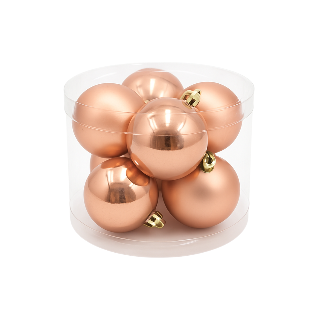 7cm Mixed Matte & Shiny Christmas Baubles – 8 Per Pack