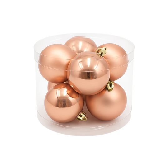 7cm Mixed Matte & Shiny Christmas Baubles – 8 Per Pack