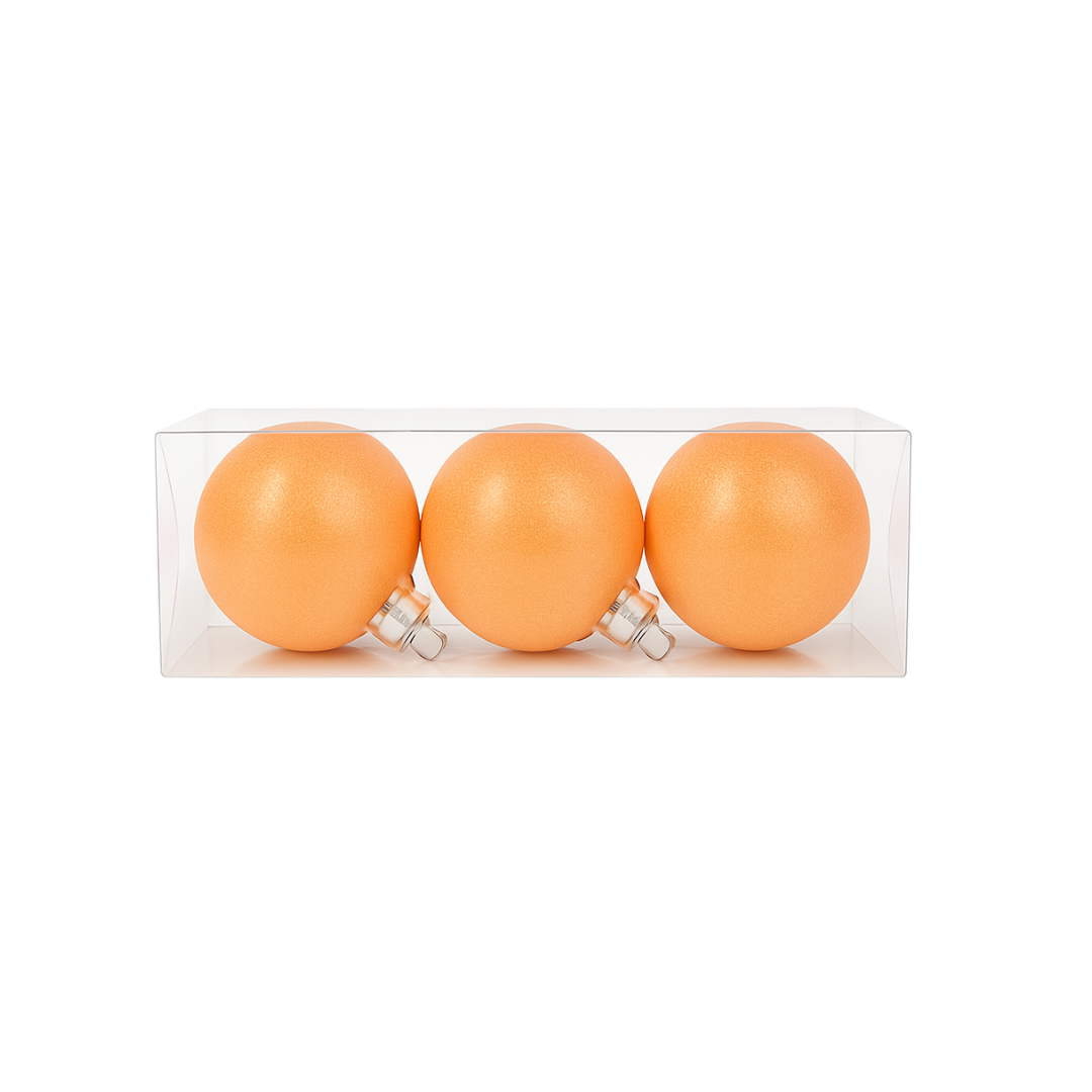 3-Piece 8cm Christmas Baubles