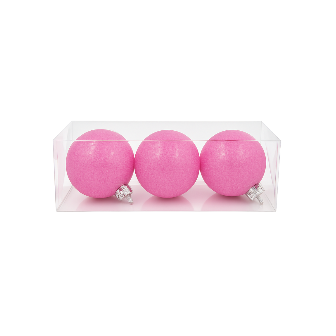 3-Piece 8cm Christmas Baubles