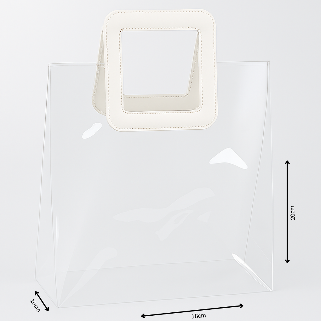 Clear Square Handle Gift Bag