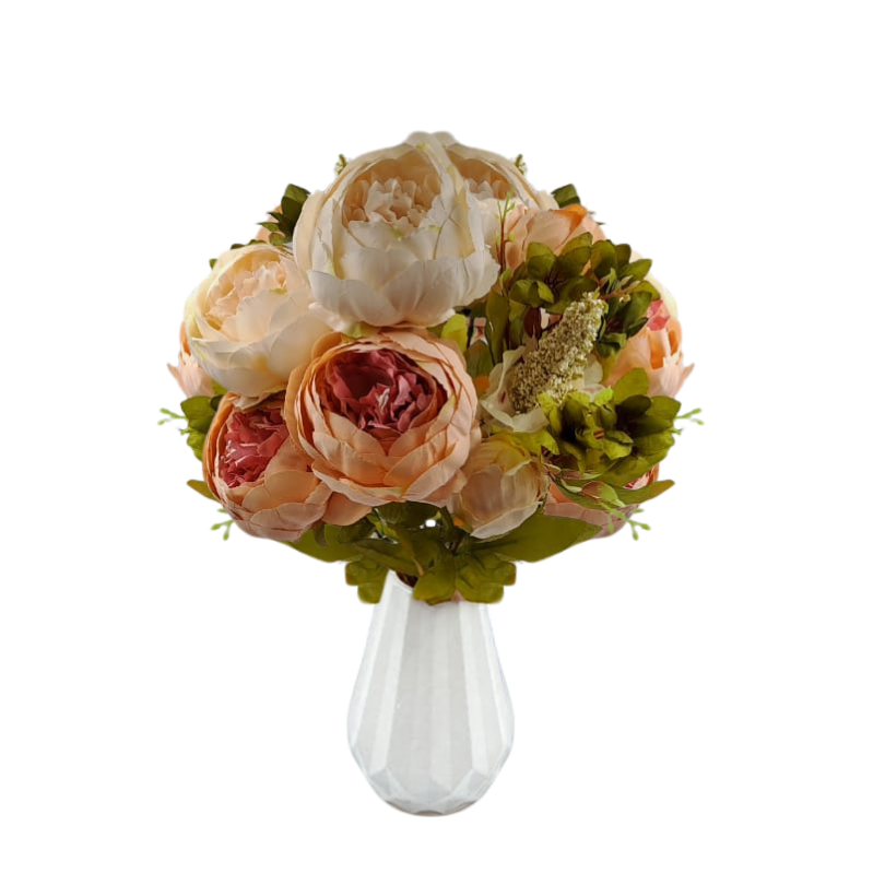 13 Stem Vintage Silk Peony Bouquet