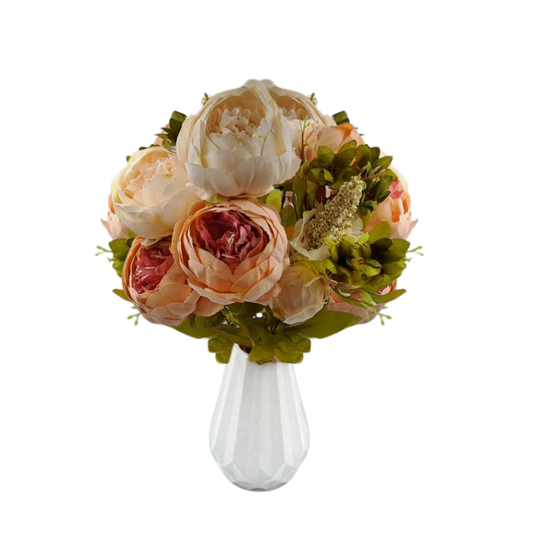 13 Stem Vintage Silk Peony Bouquet