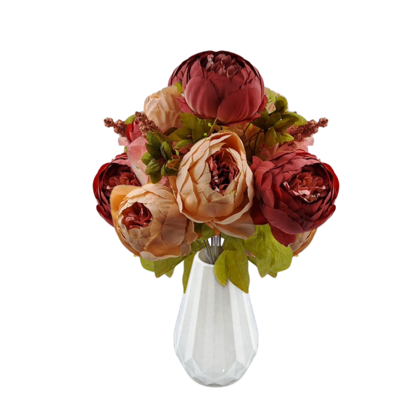13 Stem Vintage Silk Peony Bouquet