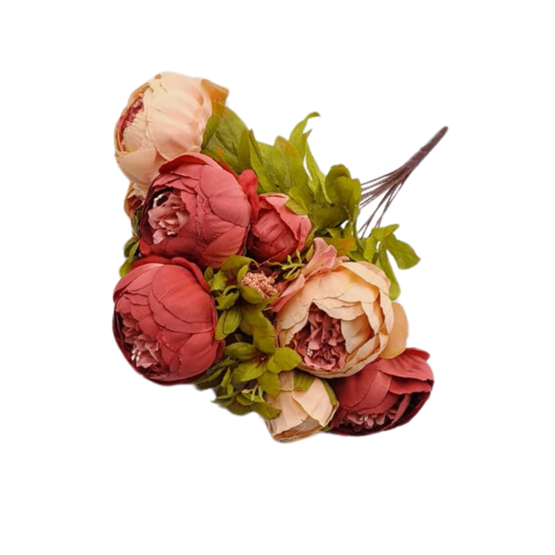 13 Stem Vintage Silk Peony Bouquet