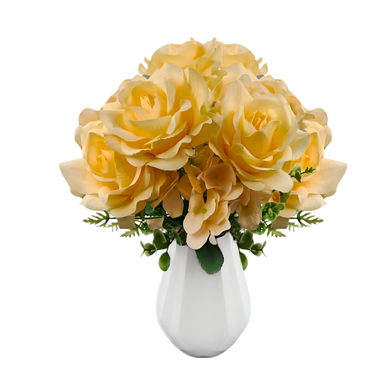 7 Bud Silk Hydrangea Rose Bouquet