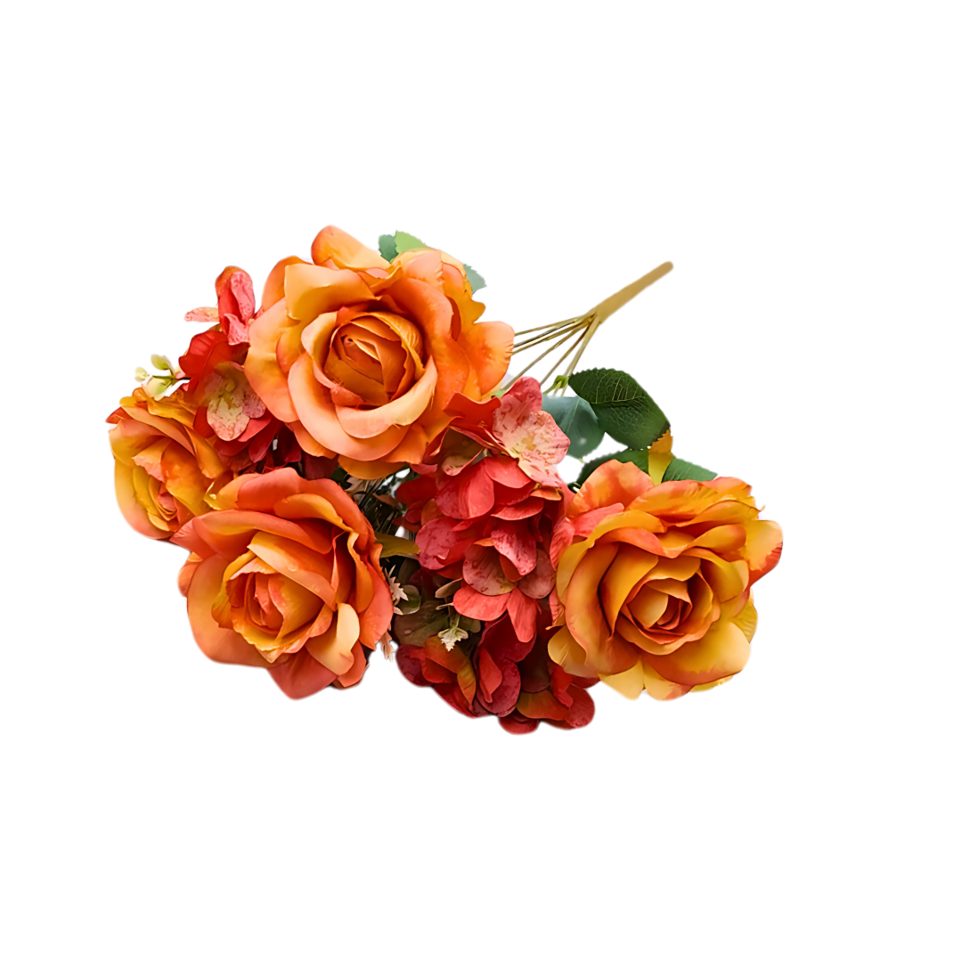 7 Bud Silk Hydrangea Rose Bouquet
