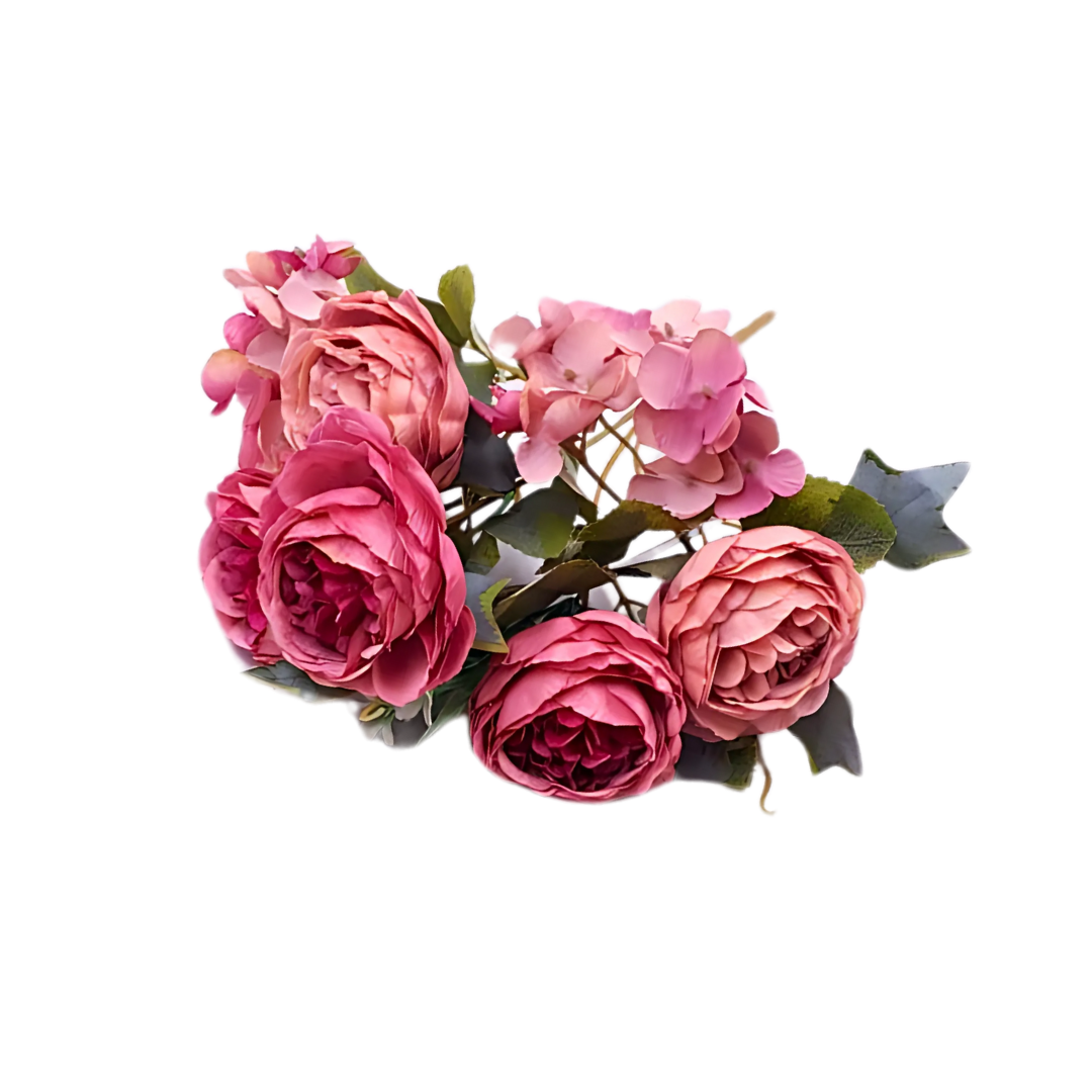 5 Bud Peony and Hydrangea Bouquet