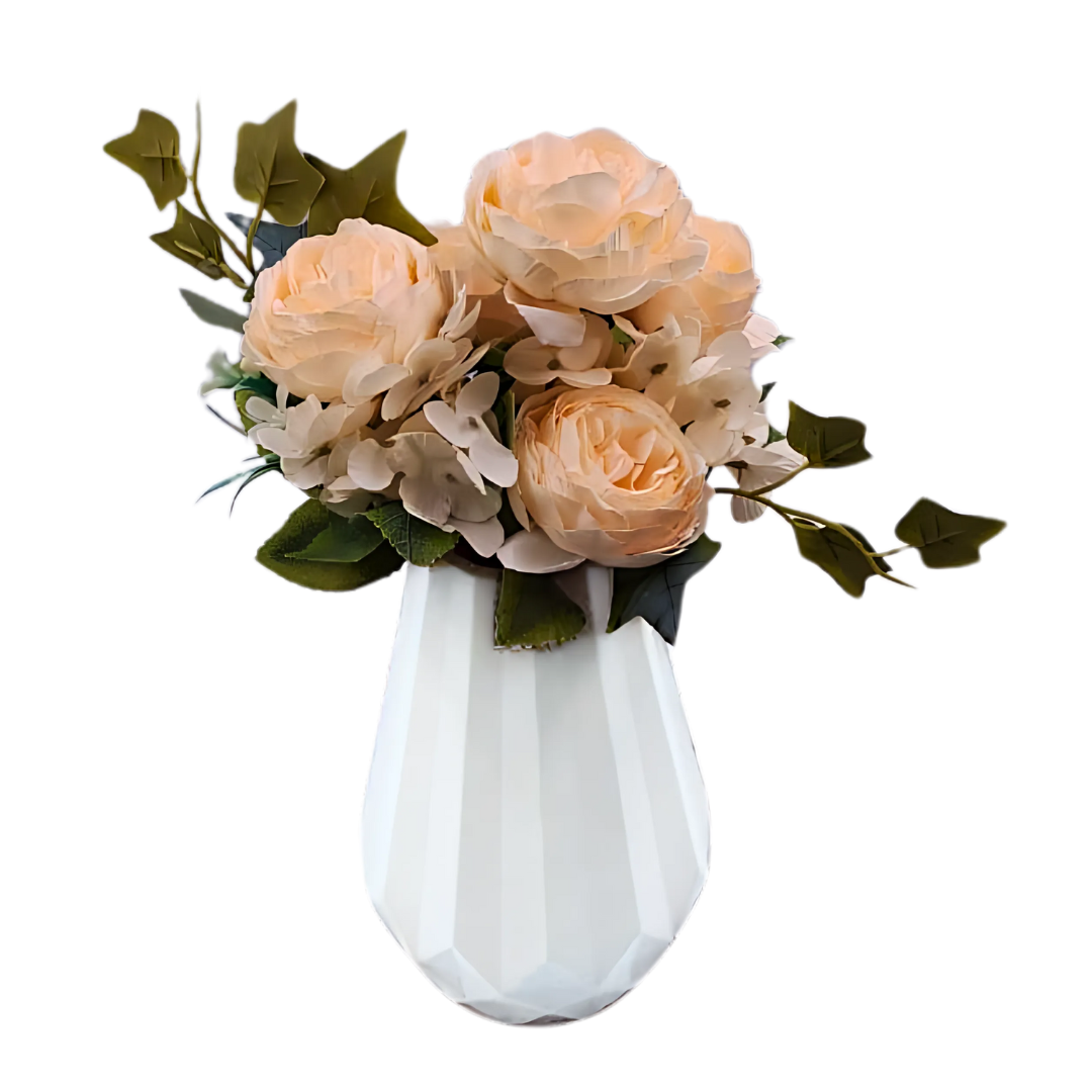 5 Bud Peony and Hydrangea Bouquet