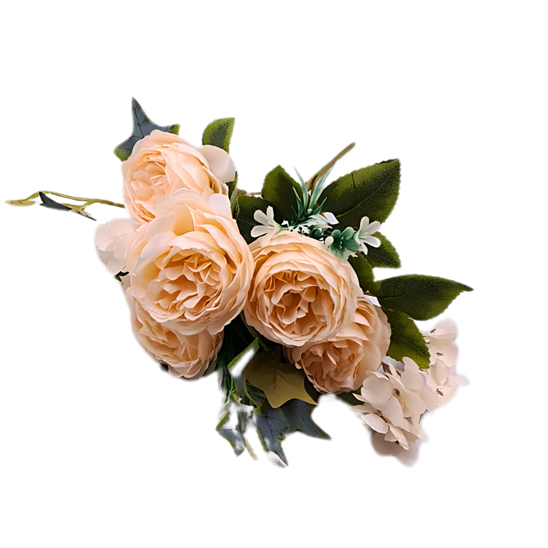5 Bud Peony and Hydrangea Bouquet
