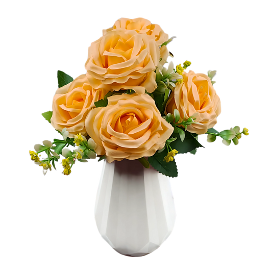 5 Bud Apricot Rose Bouquet