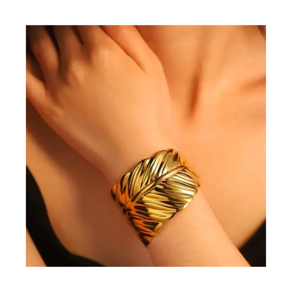 Gold Leaf Cuff Bracelet