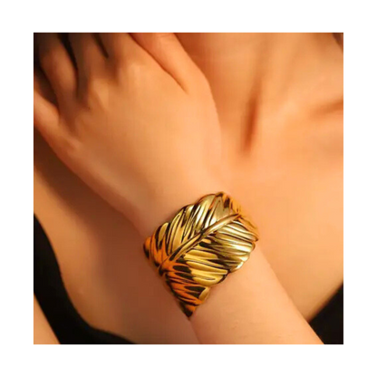 Gold Leaf Cuff Bracelet