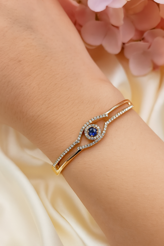 Evil Eye Gold Bangle