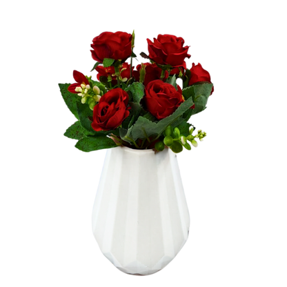 8 Bud Silk Rose Bouquet